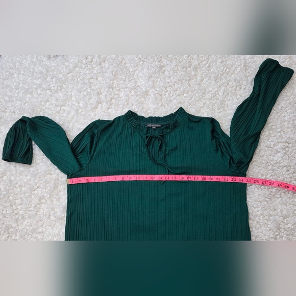 Adrianna Papell  XL Emerald Green Cocktail Blouse Party Top Career Business Chic - Picture 8 of 9